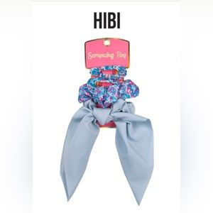 Simply Southern - Scrunchy Hair Ties - 2 scrunchies and 2 clips Blue Bow Ribbon